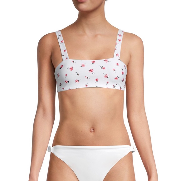 WeWoreWhat Rose-Print Bikini Top